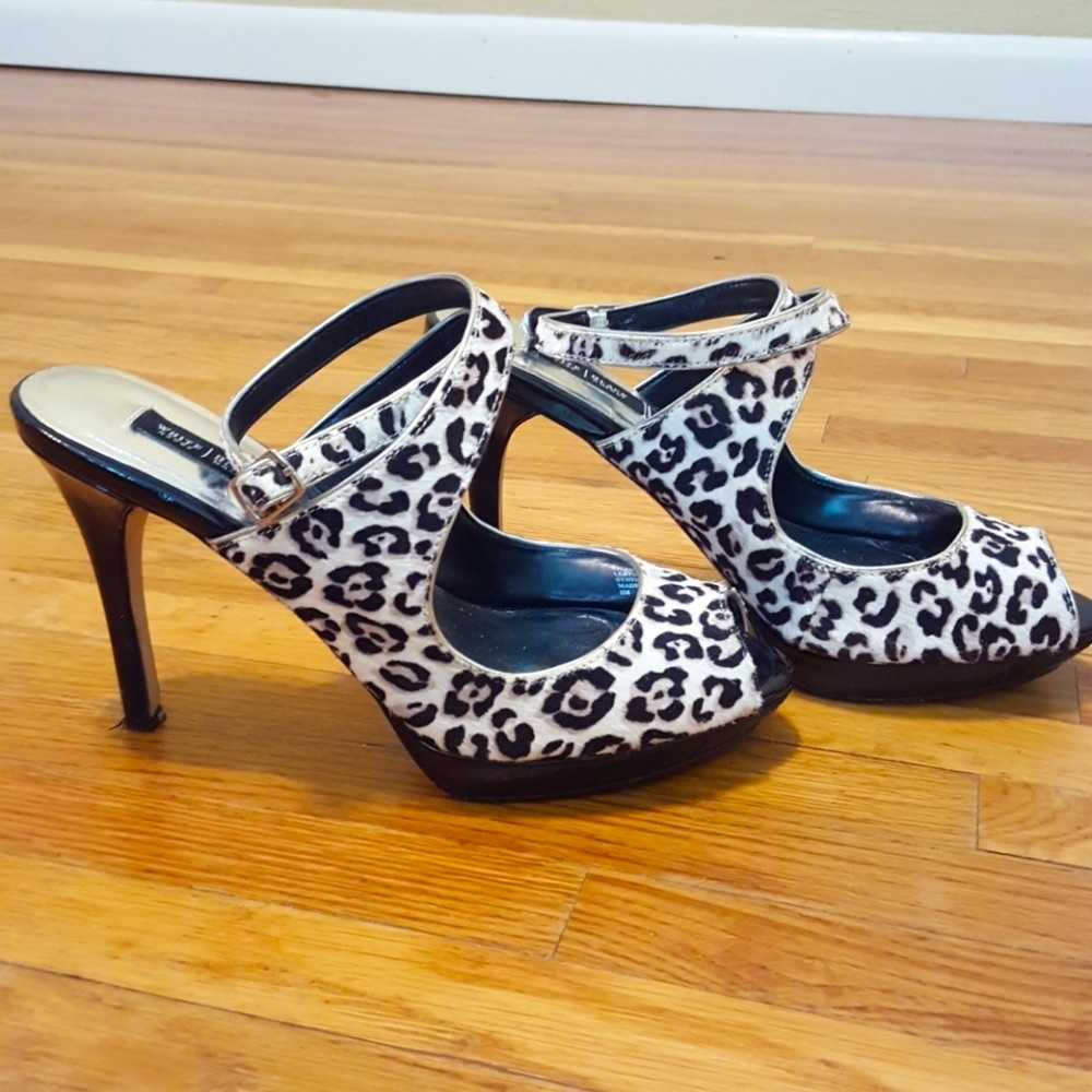 Leopard Print Ankle Strap Heel Pumps